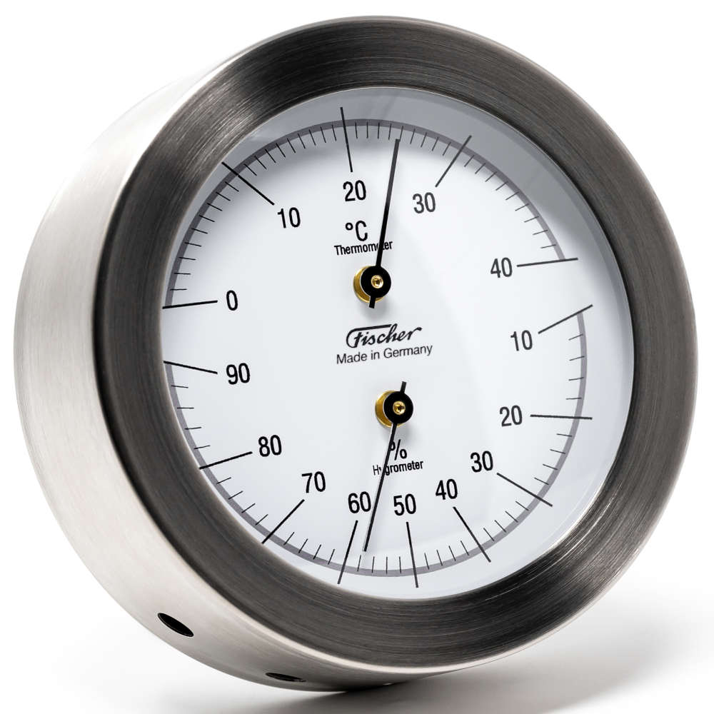 F-1512TH-01 Special Interieur design Thermomètre Hygromètre en boitier inox Brossé 100 mm Fischer
<---Cliquez sur l'image pour agrandir---> F-1512TH-01 Special Interieur design Thermomètre Hygromètre en boitier inox Brossé 100 mm Fischer