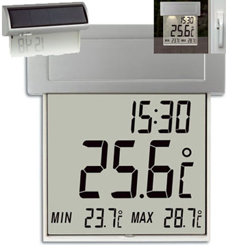 T-30.1035 Thermomètre extérieur affichage géant -VISION- avec heure et éclairage solaire TFA
<---Cliquez sur l'image pour agrandir---> T-30.1035 Thermomètre extérieur affichage géant -VISION- avec heure et éclairage solaire TFA