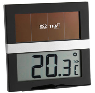 T-30.1037 Thermomètre digital solaire TFA
<---Cliquez sur l'image pour agrandir---> T-30.1037 Thermomètre digital solaire TFA
