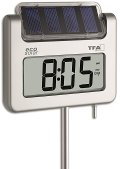 T-30.2030.54-TFA Thermomètre GEANT et solaire de jardin avec heure DCF77, mini maxi et rétro-éclairage - T-30.2030.54