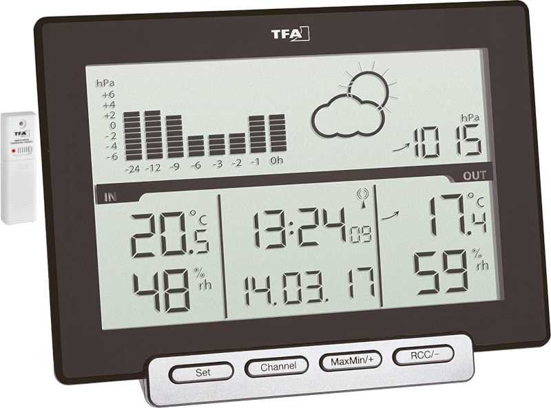 T-35.1139+4xLR6 Station Météo pression températures et hygrométries (avec piles) TFA
<---Cliquez sur l'image pour agrandir---> T-35.1139+4xLR6 Station Météo pression températures et hygrométries (avec piles) TFA