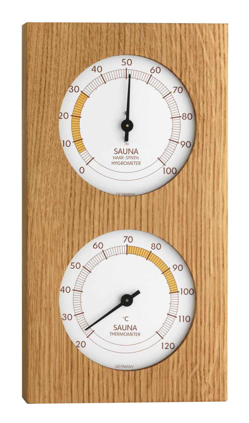 T-40.10xx Hygromètre synthétique et Thermomètre de sauna de précision TFA
<---Cliquez sur l'image pour agrandir---> T-40.10xx Hygromètre synthétique et Thermomètre de sauna de précision TFA
