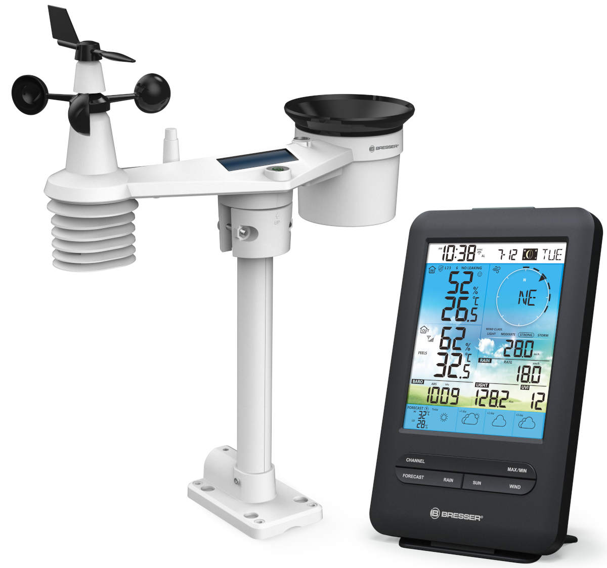 NB-7003200 Station Météo Pro wifi couleur, capteur 7 en 1, prévisions à 3 Jours BRESSER
<---Cliquez sur l'image pour agrandir---> NB-7003200 Station Météo Pro wifi couleur, capteur 7 en 1, prévisions à 3 Jours BRESSER