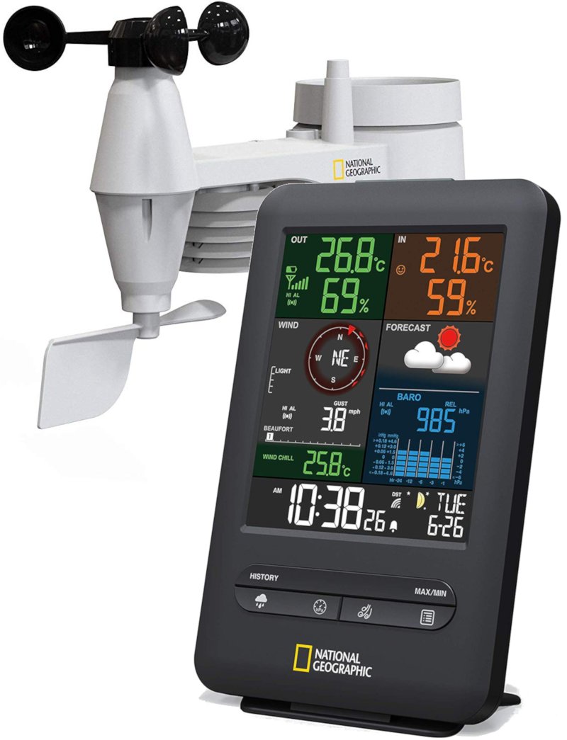 NG-9080500+3xLR6 Station Météo Pro couleur National Geographic avec alarmes et capteur 5 en 1 (sans connexion PC) National Geographic
<---Cliquez sur l'image pour agrandir---> NG-9080500+3xLR6 Station Météo Pro couleur National Geographic avec alarmes et capteur 5 en 1 (sans connexion PC) National Geographic