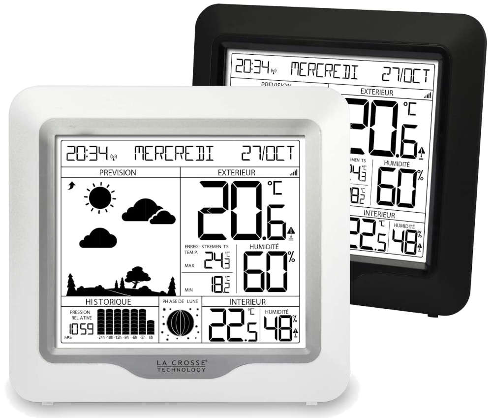 WS6823 Station Météo Thermo/hygro, phase de lune et valeur de pression avec graphique LA CROSSE TECHNOLOGY
<---Cliquez sur l'image pour agrandir---> WS6823 Station Météo Thermo/hygro, phase de lune et valeur de pression avec graphique LA CROSSE TECHNOLOGY