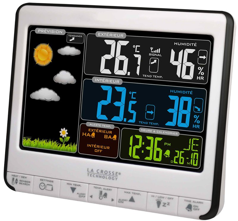 WS6826 Station Météo Thermo/hygro LCD Couleur, alarmes et prise USB de charge LA CROSSE TECHNOLOGY
<---Cliquez sur l'image pour agrandir---> WS6826 Station Météo Thermo/hygro LCD Couleur, alarmes et prise USB de charge LA CROSSE TECHNOLOGY
