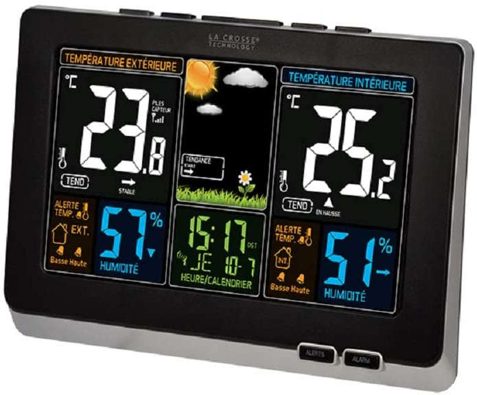 WS6828-35.1129+piles Station Météo Thermo/hygro LCD Couleur, alarmes et DCF77
<---Cliquez sur l'image pour agrandir---> WS6828-35.1129+piles Station Météo Thermo/hygro LCD Couleur, alarmes et DCF77